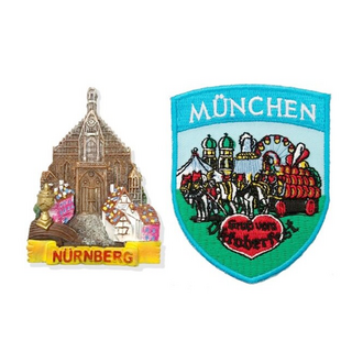 A-ONE 匯旺 德國慕尼黑旅遊磁鐵 + 慕尼黑嘉年華臂章, C112 + 136, 5.5 x 7.5cm + 2.5 x 3.1吋