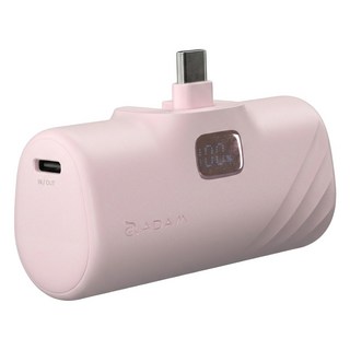 ADAM elements 亞果元素 GRAVITY F5C LED 顯示口袋型行動電源 USB-C 5000mAh PD 20W 快充, 粉色