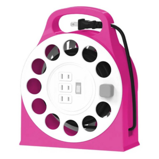 CENTENARY 成電牌 多用途輪座延長線 過熱自動斷電保護, 9m, 桃紅色 + 白色, 1個