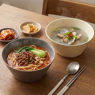 Calmere 세라믹 라이닝 면기 2종 세트, 모카, 크림, 1세트