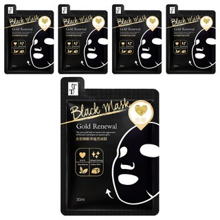 TT 波特嫚 台灣公司貨 金箔煥齡奢寵黑面膜, 5片, 1組