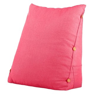 Craftsman In Storage 收納職人 日式簡約純彩手感棉麻織紋舒壓三角抱枕 靠枕 腿枕, 螢桃粉