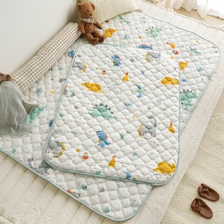 쁘리엘르 유아용 다이노 면 누비 방수 패드, 다이노 민트, 1개