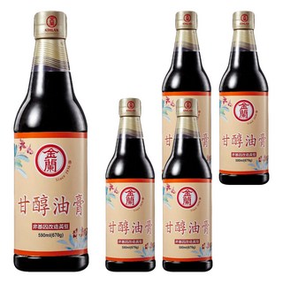 金蘭 甘醇油膏 純釀造醬油基底 糯米增添香氣 味美甘甜 適合沾拌各式小吃, 590ml, 5瓶
