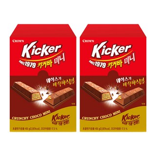 CROWN 皇冠 Kicker迷你巧克力威化棒, 455g, 2盒