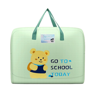 德利生活 卡通圖樣大容量手提棉被衣物袋 牛津布, 1個, 小號(45 x 18 x 39cm)