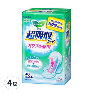 Laurier 蕾妮亞 S系列 日用超吸收衛生棉 纖薄護翼型, 24cm, 22片, 4包