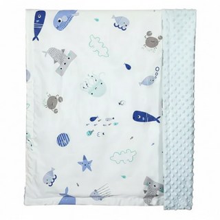 OhBabyLying 春夏薄款荳荳毯, 藍底海洋動物