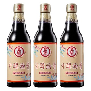 金蘭 甘醇油膏 純釀造醬油基底 糯米增添香氣 味美甘甜 適合沾拌各式小吃, 590ml, 3瓶