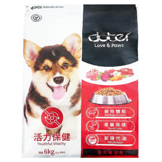 doter 寵愛物語 活動犬 活力保健飼料, 澳洲牛肉絨, 6kg, 1袋