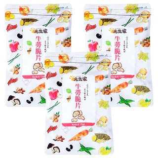 元氣家 牛蒡脆片, 低溫烘焙, 不添加色素、防腐劑, 100g, 3包