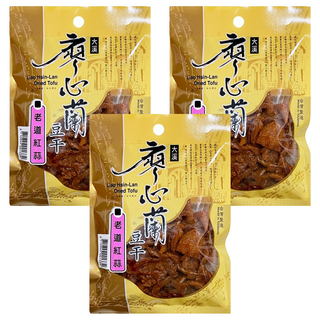 大溪廖心蘭豆干 老道紅蒜 廖厝底秘方燉滷, 110g, 3包