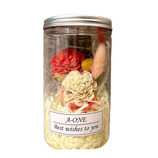 A-ONE 匯旺 永生花罐 索拉玫瑰花束, 高14 寬8.5公分, Q款