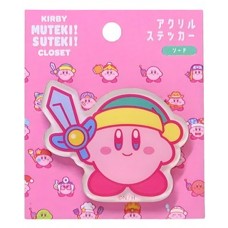 T'S FACTORY 壓克力貼紙 適用於手機殼裝飾, 卡比劍士 粉色