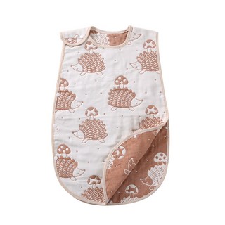 JoyNa 日式6層紗背心式防踢被, 棕色刺蝟