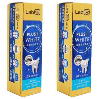 Lab52 齒妍堂 深層美白牙膏 四效合一 含3%雙重活性美白因子, 80g, 2條