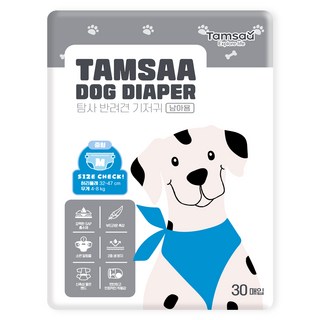 Tamsaa 寵物公犬用尿布, 30入, 中型, 1個