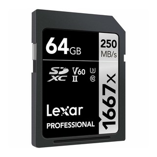 Lexar 雷克沙 Professional SDXC 1667X V60 UHS-II U3 記憶卡 64GB, 1個