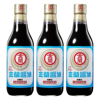 KIMLAN 金蘭 淡色醬油 適合白肉、海鮮料理 非基因改造黃豆, 590ml, 3瓶