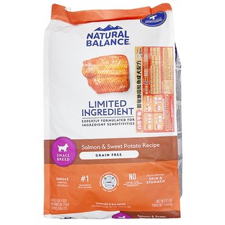 NATURAL BALANCE 成犬配方 低敏無穀乾飼料 小顆粒 12lb, 地瓜鮭魚, 5.44kg, 1袋