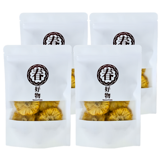 春哥好物 無糖金鑽鳳梨花禮袋 (4包入) 台灣產 天然無添加, 1組, 480g