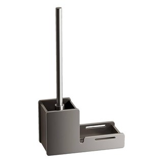 馬桶刷 太空鋁 耐腐蝕 免釘膠 浴室適用, 槍灰, 1組