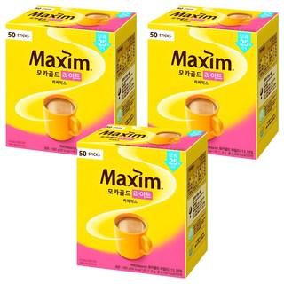 Maxim 麥心 摩卡黃金 Light 咖啡 減糖25%, 11.8g, 50包, 3盒