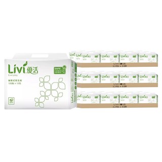 LIVI 優活 抽取式衛生紙, 12包, 18袋