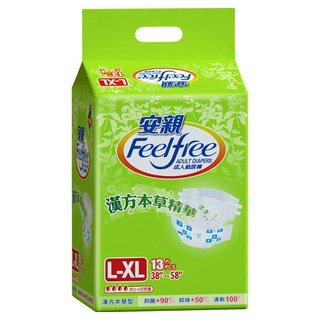 安親 FeelFree 漢方草本成人紙尿褲 13片, L~XL(腰圍38~58吋), 1包