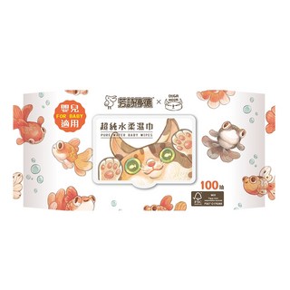 fastrend 芳詩傳德 x Duga&Hook 嬰兒超純水柔濕巾 特選縲縈水針布 質地柔軟 加蓋設計, 100張, 4包