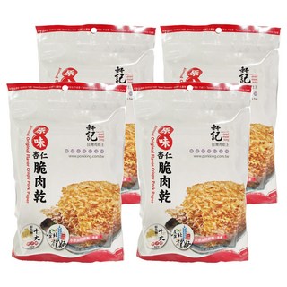 軒記台灣肉乾王 原味杏仁脆豬肉乾 不添加防腐劑、色素, 100g, 4包