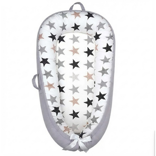 Vanibaby 頂級純棉嬰兒床中床, 灰色星星