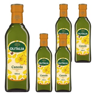 OLITALIA 奧利塔 頂級芥花油，單元不飽和脂肪含量高，適合高溫料理，750ml, 500ml, 5瓶