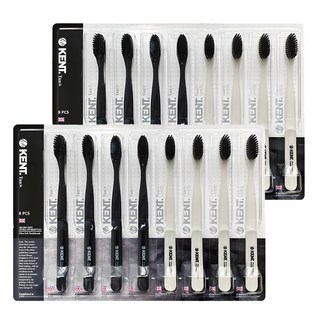 켄트 비장탄 초극세모 칫솔 탄 블랙 4p + 탄 화이트 4p 세트, 8개입, 2세트