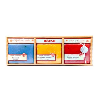 BOEMI 花冕皇冠 薰蘋金盞花 香皂禮盒 75g x 3塊入，天然植物精華，溫和潔淨，滋潤保濕，送禮首選, 3個