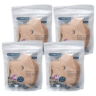 3D成人立體醫療口罩 M, 燕麥拿鐵, 10入, 4包