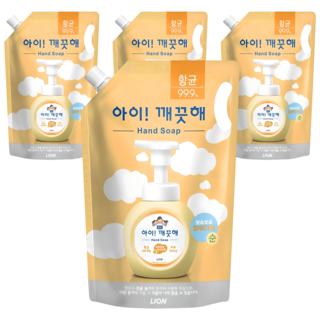 아이깨끗해 핸드워시 순 파우더향 리필용, 1.8L, 4개