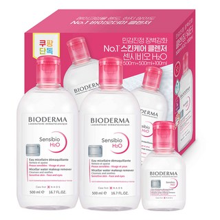 BIODERMA Sensibio H2O卸妝潔淨露 500ml 2瓶+100ml組, 1組