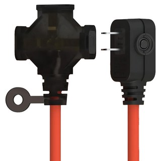 PowerWork 動力工廠 1對3座耐熱動力軟線 12m 適用電壓:110VAC / 60Hz 額定電流:MAX15A, 橘色, 1條