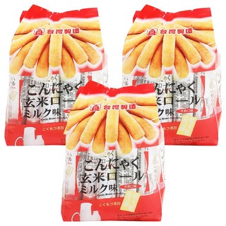 北田 蒟蒻糙米捲 牛奶口味, 富含膳食纖維, 獨立包裝方便攜帶, 160g, 3袋