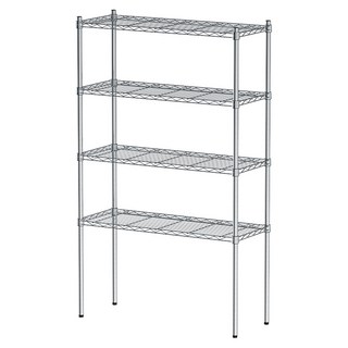 dayneeds 日需百備 輕型 電鍍 鎖管 四層架 鐵力士架/收納層架/鞋架/展示架/層架/鐵架, 銀色, 4層