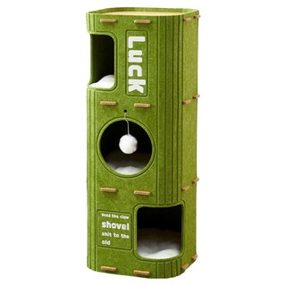 Mailcat 3層多功能毛氈貓屋貓跳台, 1個, 綠色