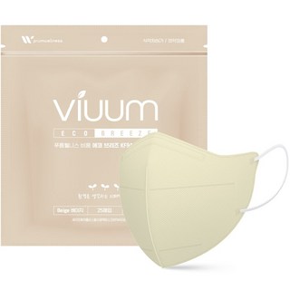 Viuum Masks Eco Breeze夏季鳥嘴型立體口罩 KF94 大, 米色, 25片, 1包