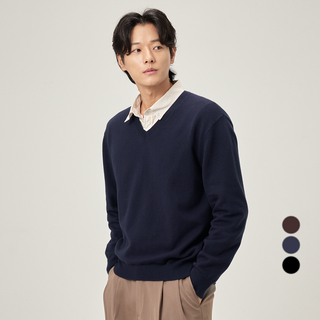 CARET 男士日常柔軟觸感V領毛衣