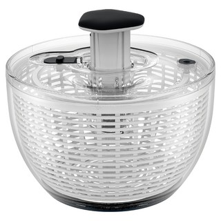 Quasi 蔬壓按壓式脫水器 6L 1組 - 輕鬆瀝乾蔬菜水果 透明外殼設計 底部防滑