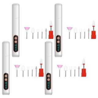 YUNMI 電動打磨器/USB充電式指甲修護美甲機 附磨頭 5個, 4個, 白色