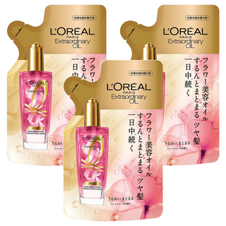 L'OREAL PARiS 巴黎萊雅 台灣公司貨 金緻護髮精油玫瑰精華補充包, 90ml, 3包