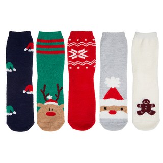 BASE ALPHA ESSENTIALS 防滑聖誕保暖襪 5雙組