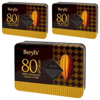 Beryl's 80%可可含量黑巧克力 108g (鐵盒裝), 3盒