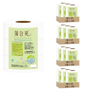 蒲公英 環保大捲筒衛生紙, 3捲, 16袋